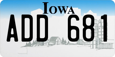 IA license plate ADD681