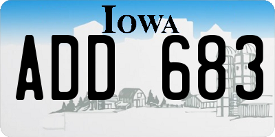 IA license plate ADD683