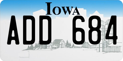IA license plate ADD684