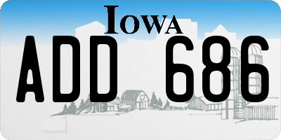 IA license plate ADD686