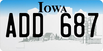 IA license plate ADD687