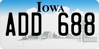 IA license plate ADD688