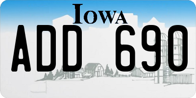 IA license plate ADD690