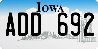 IA license plate ADD692