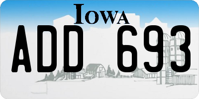 IA license plate ADD693