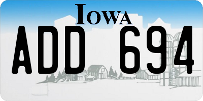 IA license plate ADD694