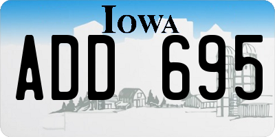 IA license plate ADD695