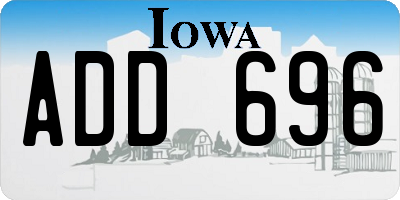 IA license plate ADD696