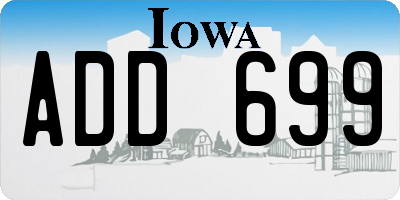 IA license plate ADD699