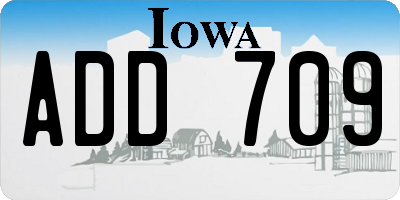 IA license plate ADD709