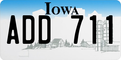 IA license plate ADD711