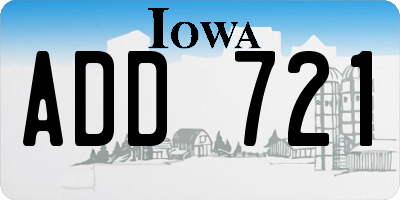 IA license plate ADD721