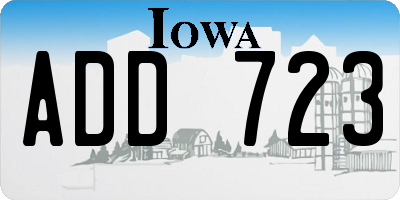 IA license plate ADD723