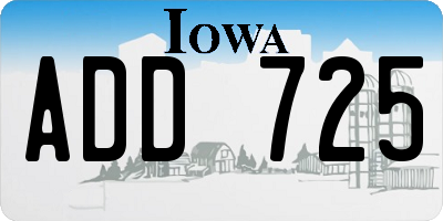 IA license plate ADD725