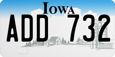 IA license plate ADD732
