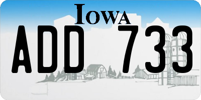 IA license plate ADD733