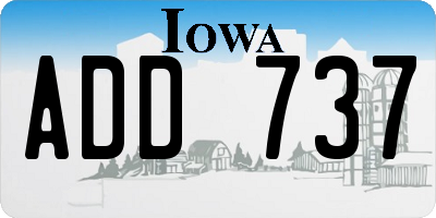 IA license plate ADD737