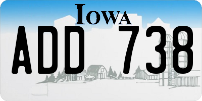 IA license plate ADD738