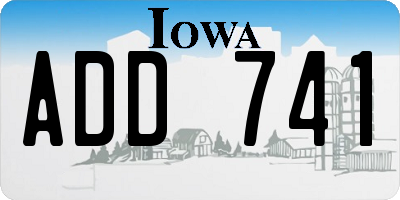 IA license plate ADD741