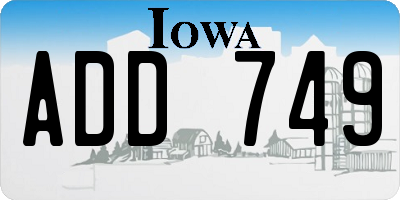IA license plate ADD749