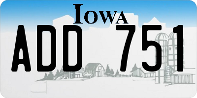 IA license plate ADD751
