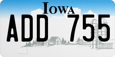 IA license plate ADD755