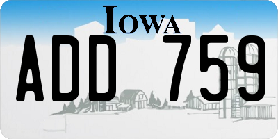 IA license plate ADD759