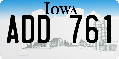 IA license plate ADD761