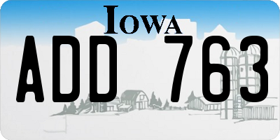 IA license plate ADD763