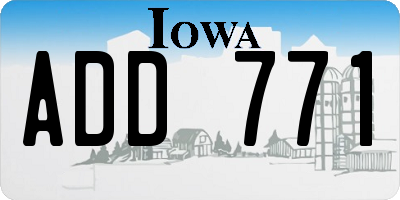 IA license plate ADD771