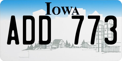 IA license plate ADD773
