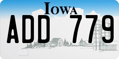 IA license plate ADD779