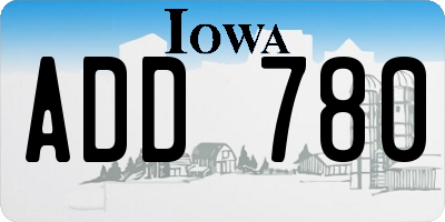 IA license plate ADD780