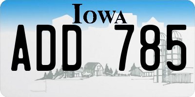 IA license plate ADD785