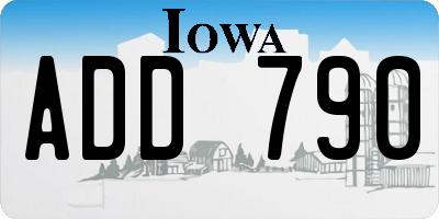 IA license plate ADD790