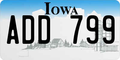 IA license plate ADD799