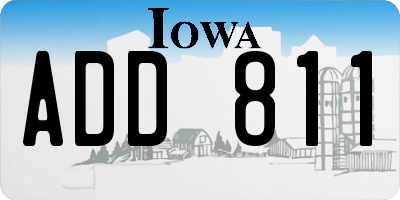 IA license plate ADD811