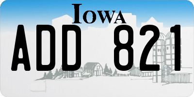 IA license plate ADD821