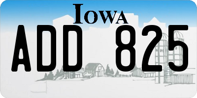 IA license plate ADD825