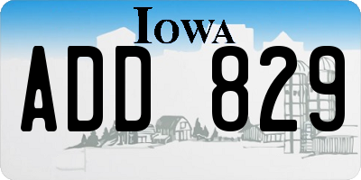 IA license plate ADD829