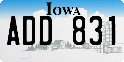 IA license plate ADD831