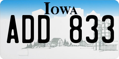 IA license plate ADD833