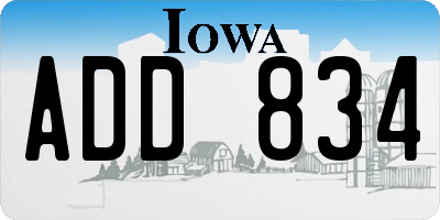 IA license plate ADD834