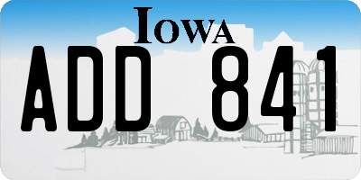 IA license plate ADD841