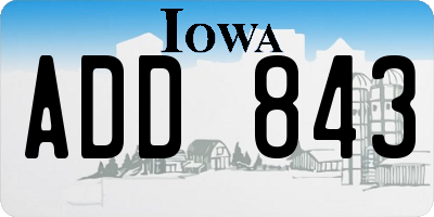 IA license plate ADD843