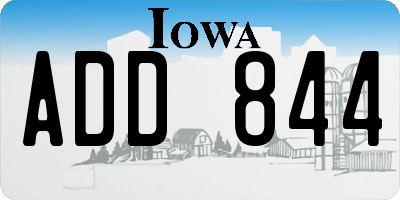 IA license plate ADD844