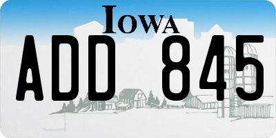 IA license plate ADD845