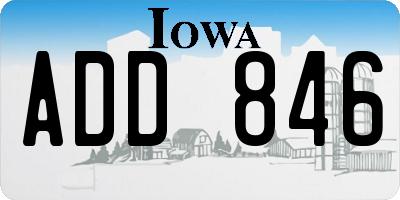 IA license plate ADD846