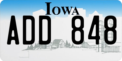 IA license plate ADD848