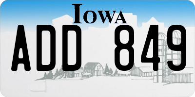 IA license plate ADD849